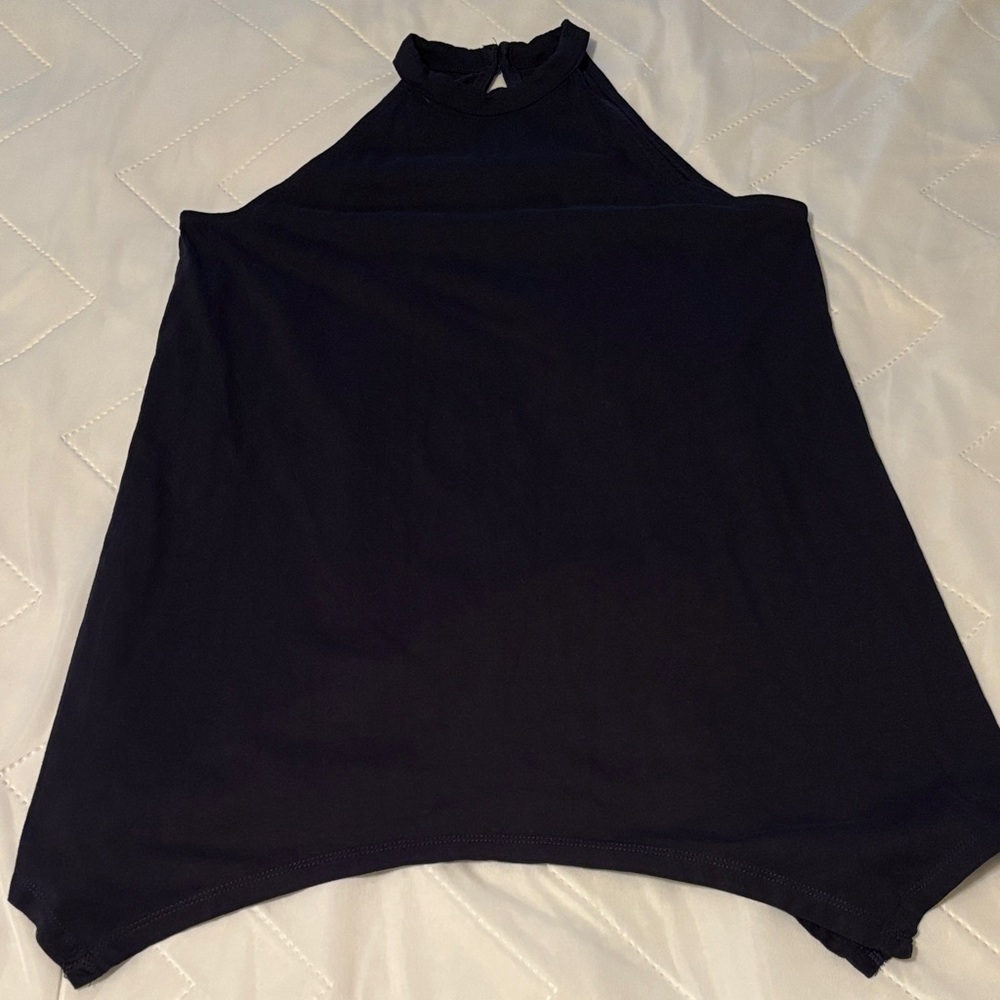 New York & Company Navy Halter Tank Top